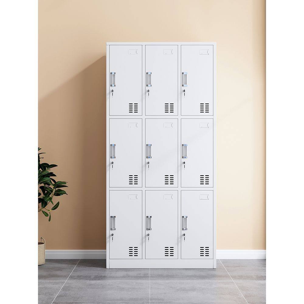 佛山九门员工铁皮更衣柜子工厂宿舍钢制9门浴室换衣柜带锁储物柜,商业/办公家具,办公储物柜,淘宝优惠券,粉丝福利购,淘宝优惠卷