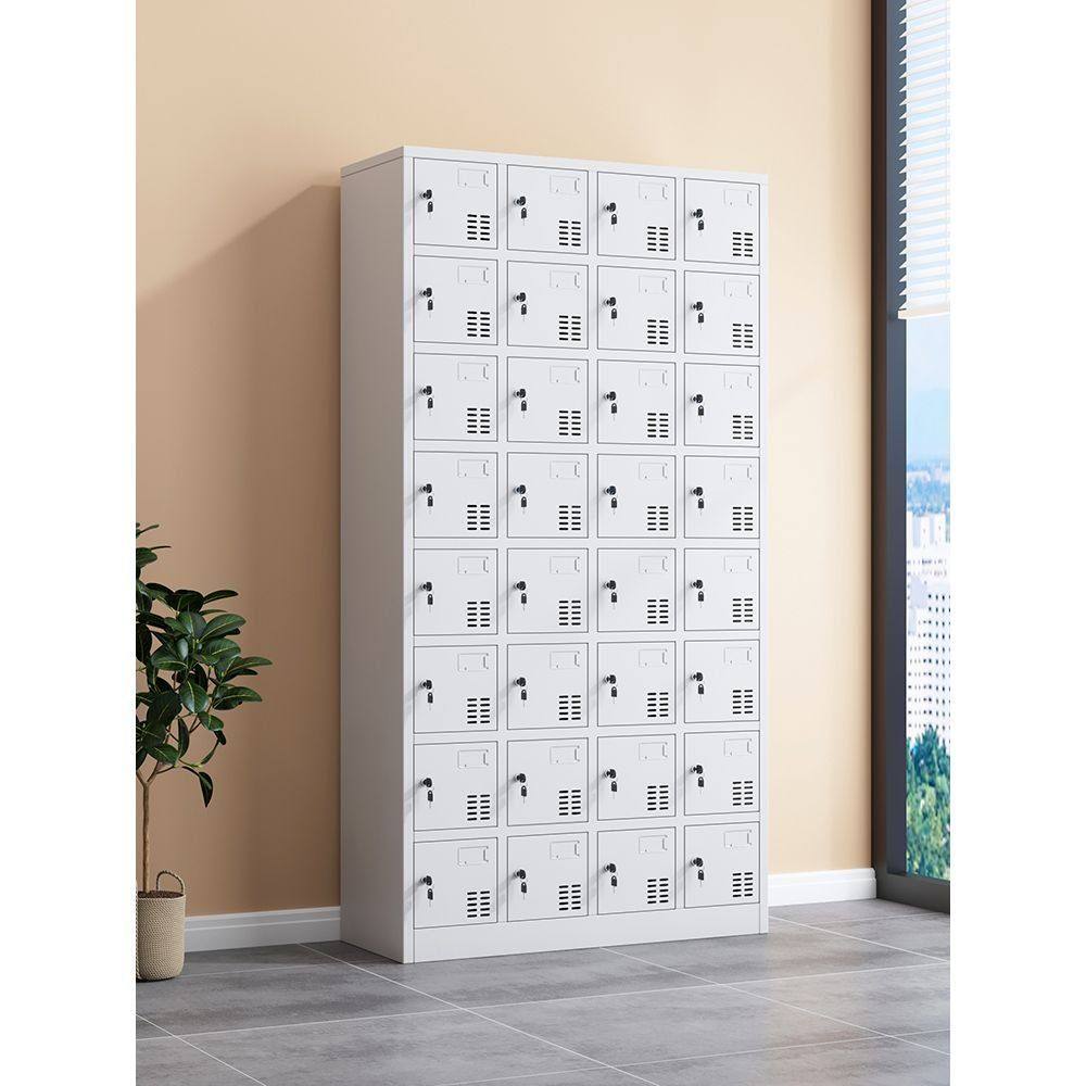 广州32门铁皮储物柜子工厂车间双层鞋柜带锁多格员工食堂寄存碗柜,商业/办公家具,办公储物柜,淘宝优惠券,粉丝福利购,淘宝优惠卷