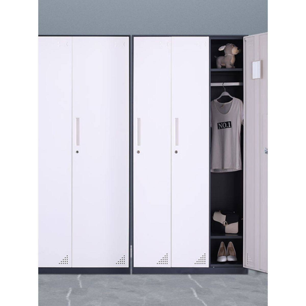 钢制灰白套色员工铁皮柜更衣柜工厂宿舍带锁换衣柜多门储物柜鞋柜,商业/办公家具,办公储物柜,淘宝优惠券,粉丝福利购,淘宝优惠卷