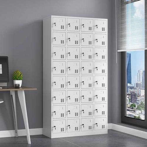 铁皮更衣柜子24门员工储物柜带锁32格碗柜工厂车间鞋柜多门柜