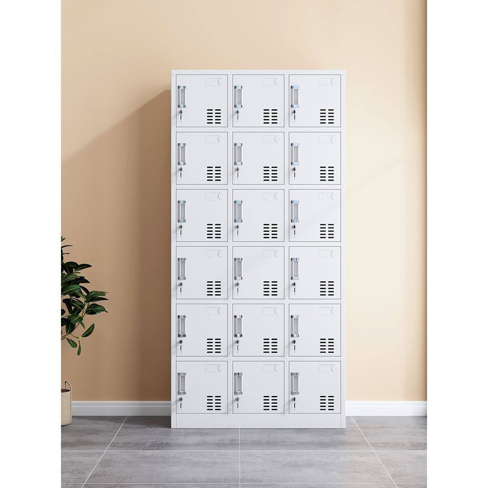 佛山工厂18门铁皮更衣柜子员工车间储物柜带锁食堂碗柜餐盘柜鞋柜,商业/办公家具,办公储物柜,淘宝优惠券,粉丝福利购,淘宝优惠卷