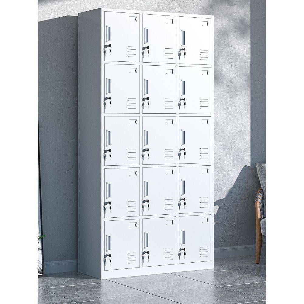 钢制十五门宿舍员工更衣柜铁皮柜学生柜定制外挂锁储物柜多门碗柜,商业/办公家具,办公储物柜,淘宝优惠券,粉丝福利购,淘宝优惠卷