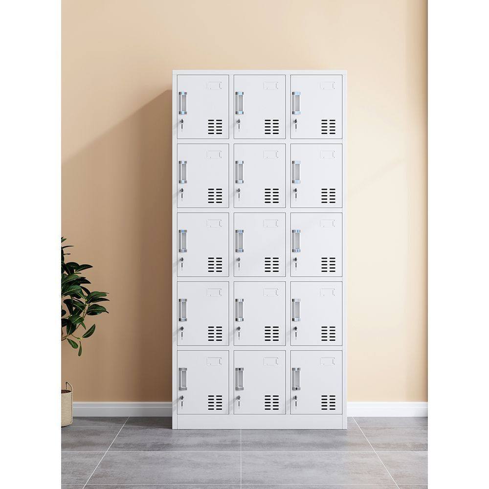 佛山工厂15门铁皮更衣柜子员工车间储物柜带锁碗柜餐盘柜多格鞋柜,商业/办公家具,办公储物柜,淘宝优惠券,粉丝福利购,淘宝优惠卷