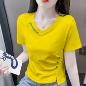 印花t恤设计感小众百搭不规则短款 2026年新款 减龄上衣 女夏季 短袖