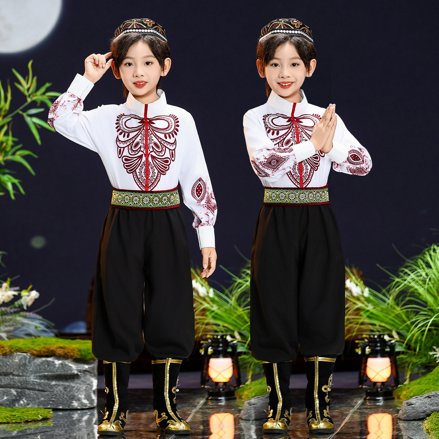 维族服装新疆舞蹈服男新