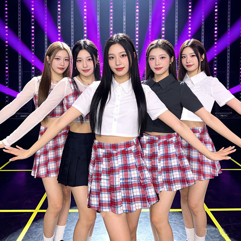 韩国女团演出制服啦啦队jk学生爵士舞团体网红表演服装