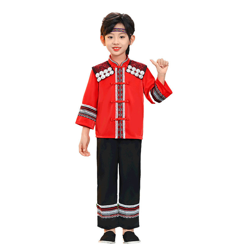 三月三壮族儿童男民族服