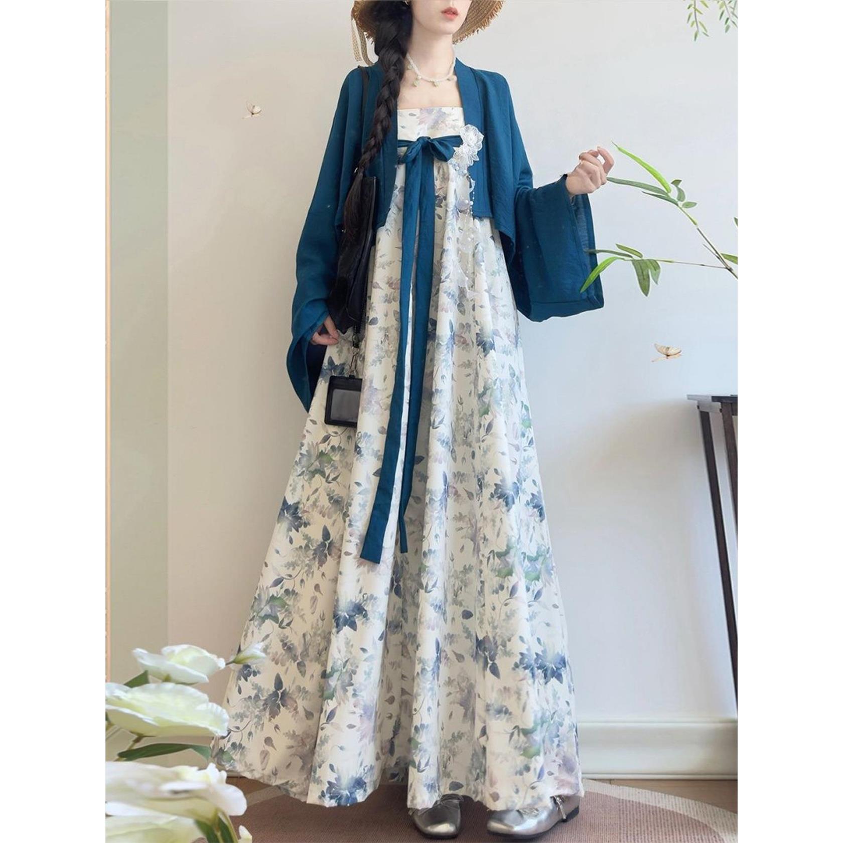 改良汉服法门寺披衫碎花