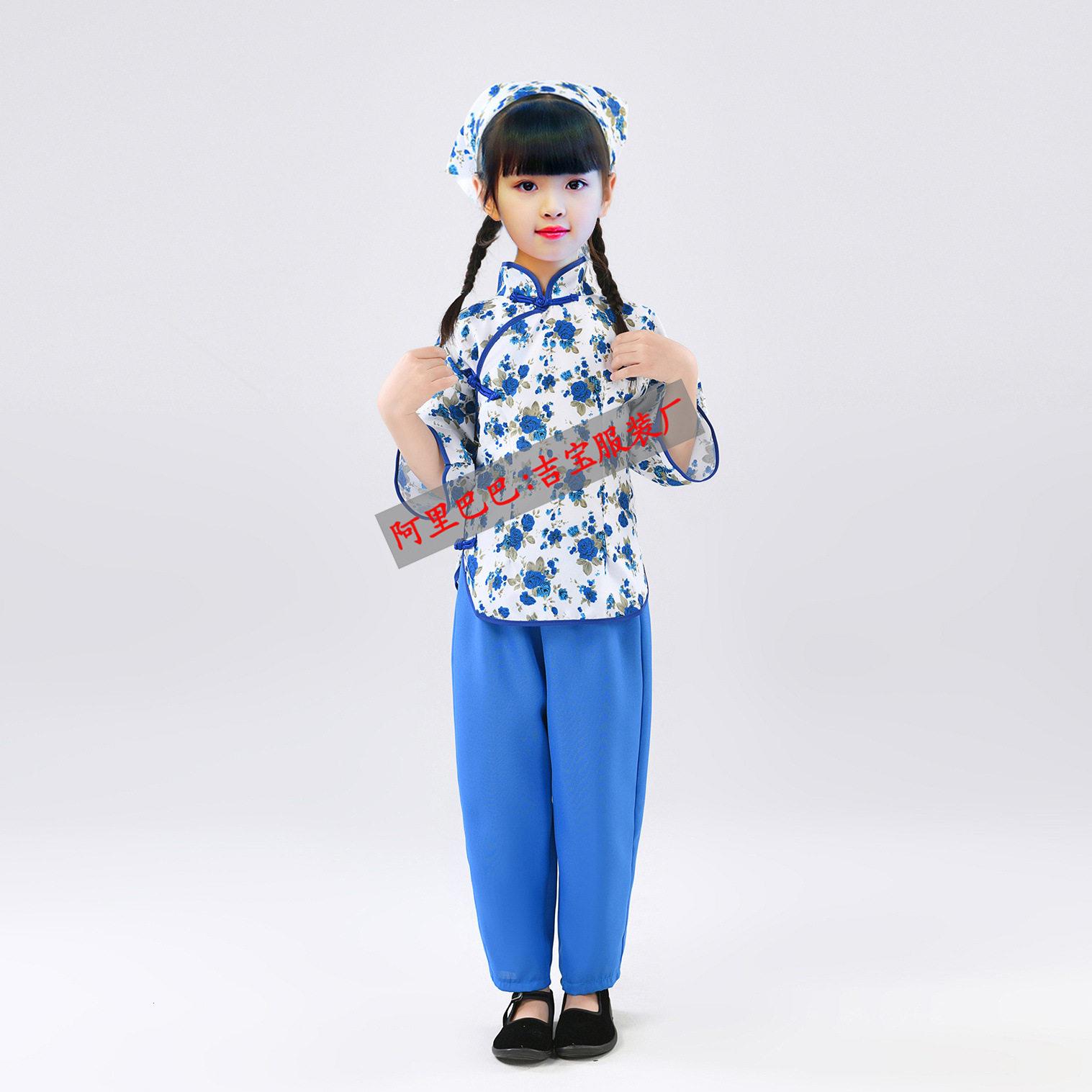 新款六一儿童村姑采茶服