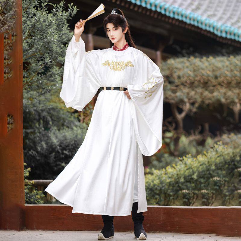原创汉服2026春夏秋新品明制绣花圆领袍中衣男女同款CP中国风古装