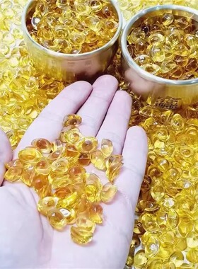 琉璃人工黄水晶小元宝招财进宝