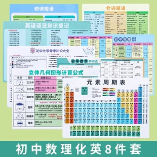 初中化学元 大全 素周期表卡片数理化知识点归纳数学物理公式 方程式