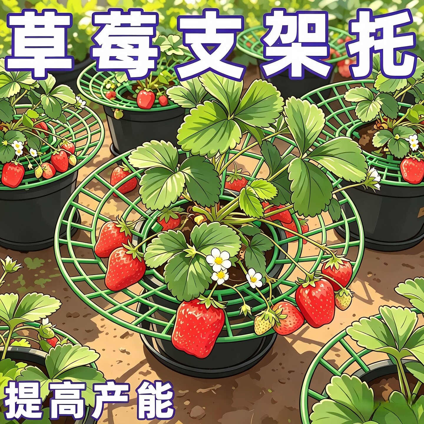 草莓立体栽培架种植托架方形盆栽培草莓托盘架支架防烂水培草莓架