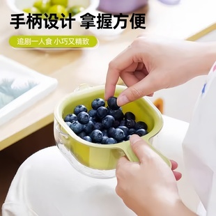 轻奢迷你双层沥水篮客厅茶几家用可爱洗菜盆带盖沥水菜篮子 新款