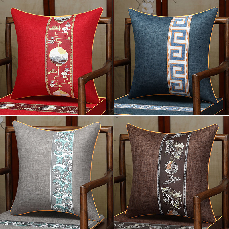 新中式抱枕靠垫样板房沙发抱枕客厅床头靠枕靠背垫含芯抱枕套定制,居家布艺,靠垫/抱枕,淘宝优惠券,粉丝福利购,淘宝优惠卷
