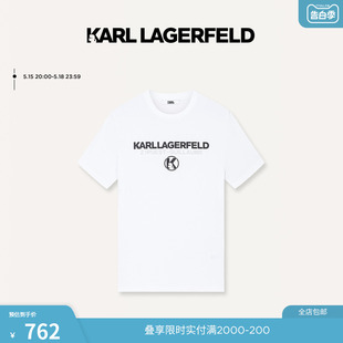 新款 KARL刺绣短袖 LAGERFELD卡尔拉格斐2024夏季 KARL T恤男老佛爷