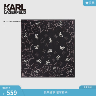 黑色围巾女老佛爷22UW3303 KARL LAGERFELD卡尔拉格斐2022春秋新款