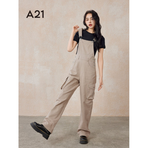 A21女装夏季新款简约口袋连衣裤