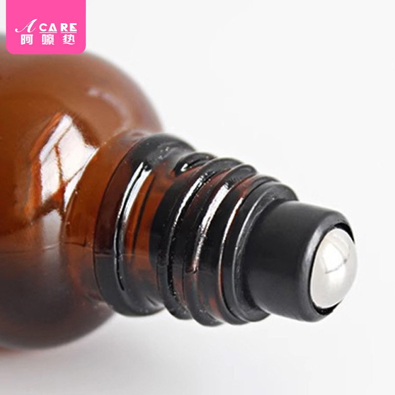 分装瓶/滚珠CF1S24-钢珠避光茶色精油走珠瓶加厚空瓶便携小巧