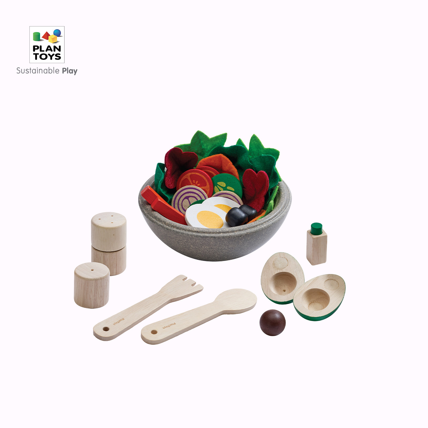 plantoys2612果蔬沙拉套装益智过家家仿真厨房玩具男女孩礼物木玩