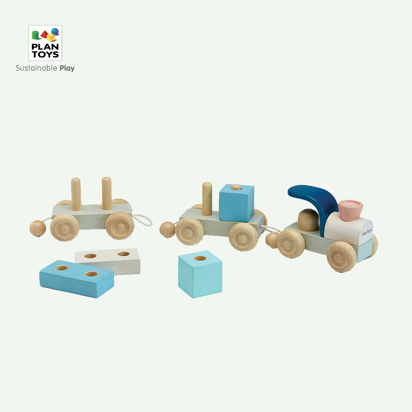 plantoys5738摩登火车儿童益智玩具蒙特梭利早教颜色认知堆堆乐