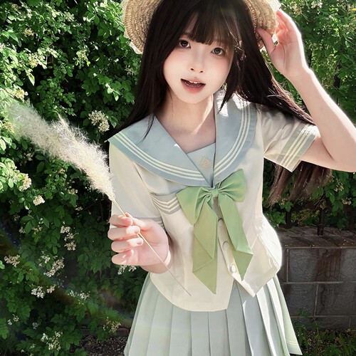 七月与糖海盐甜茶原创制服套装正版日系学院风百褶短女