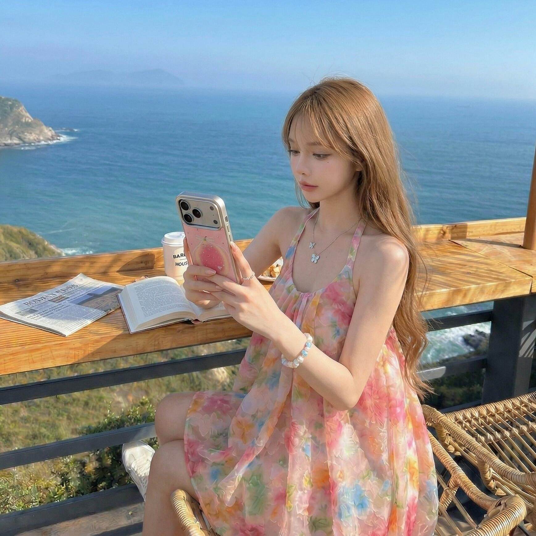 茶歇法式海边度假风碎花
