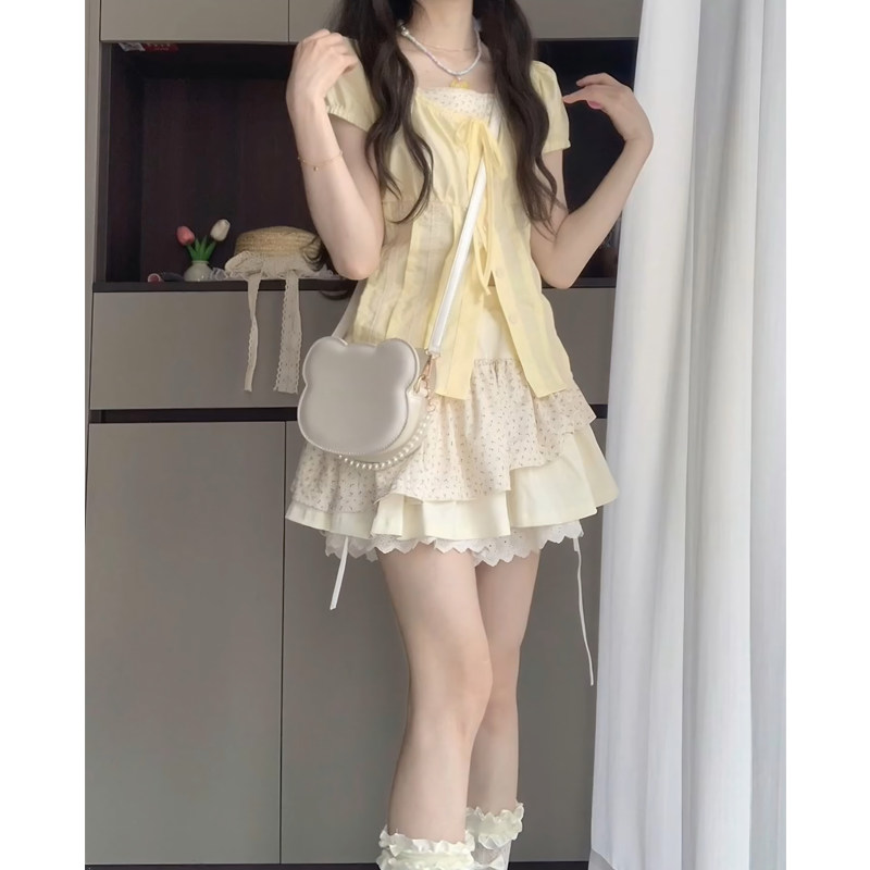 温柔甜妹奶乖穿搭套装裙