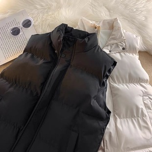 黑色羽绒马甲男款冬季2025新款外穿百搭韩系无袖棉服马夹坎肩外套