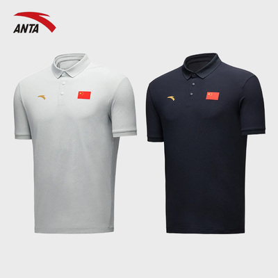 安踏短袖T恤男夏季透气速干POLO