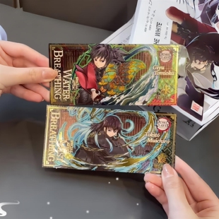 鬼灭之刃九柱收藏钞谷子光栅卡炎柱水柱烫金压纹折光卡动漫周边牌