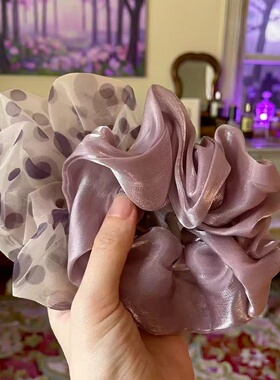 紫色浪漫慵懒蓬松大肠发圈头绳2026新款波点橡皮筋绑头发女发绳