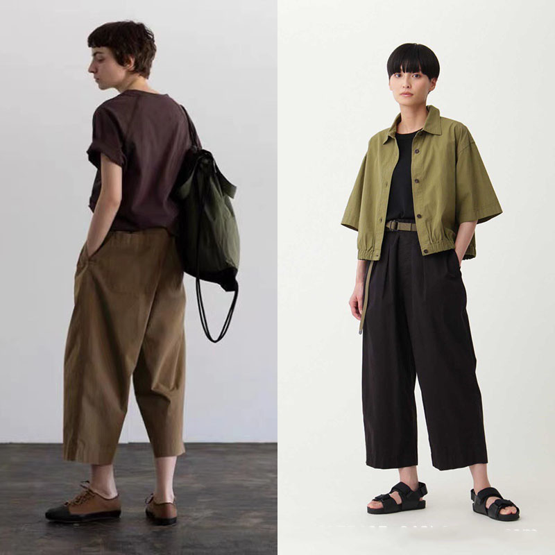 高腰锥形裤日系长裤工厂直销