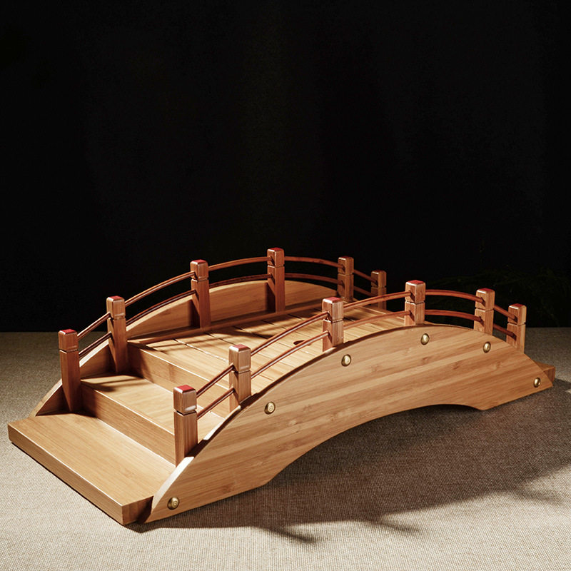 日式创意方杆寿司桥家居餐具寿司刺身摆放果装饰品强兴盘竹制