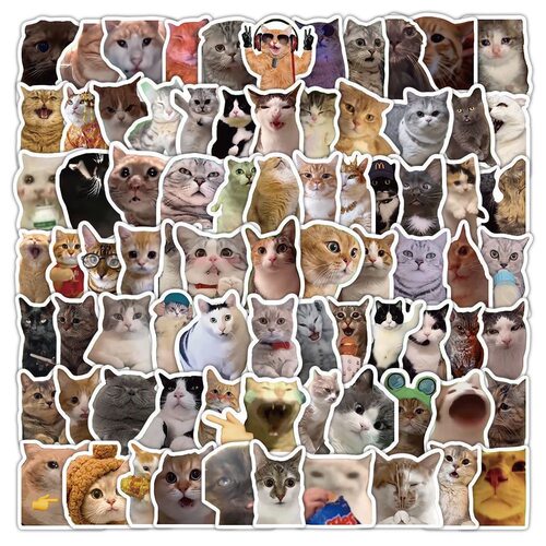 300张猫meme贴纸可爱搞笑鬼畜猫咪ins风表情包梗图素材手账本贴画