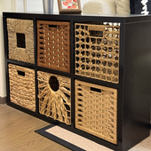 防藤编织收纳筐学校格子柜卡莱克收纳筐储物盒茶几零食衣物收纳箱