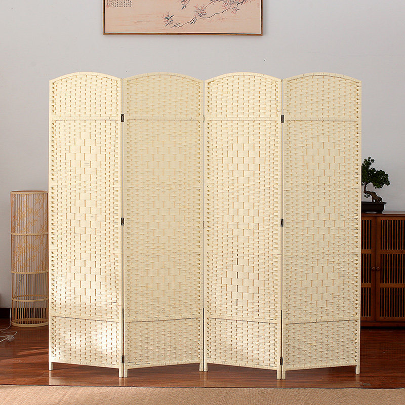 草编藤编屏风手工折叠隔断实木时尚酒店玄关客厅卧室移动折屏简约,住宅家具,折屏,淘宝优惠券,粉丝福利购,淘宝优惠卷
