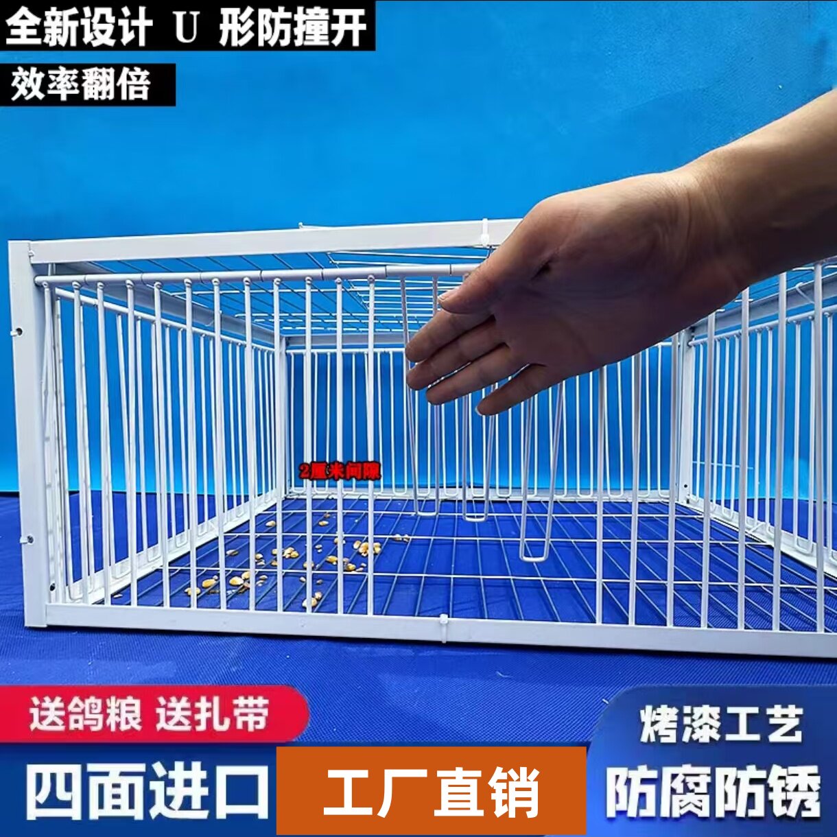 【当天发货】只进不出鸽笼撞门笼活络门笼跳笼天落鸽子笼户外回收