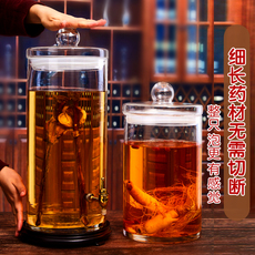 Пузырь бутылки 泡酒玻璃瓶家用密封罐带龙头泡人参鹿茸鹿鞭专用药酒瓶高档展示瓶