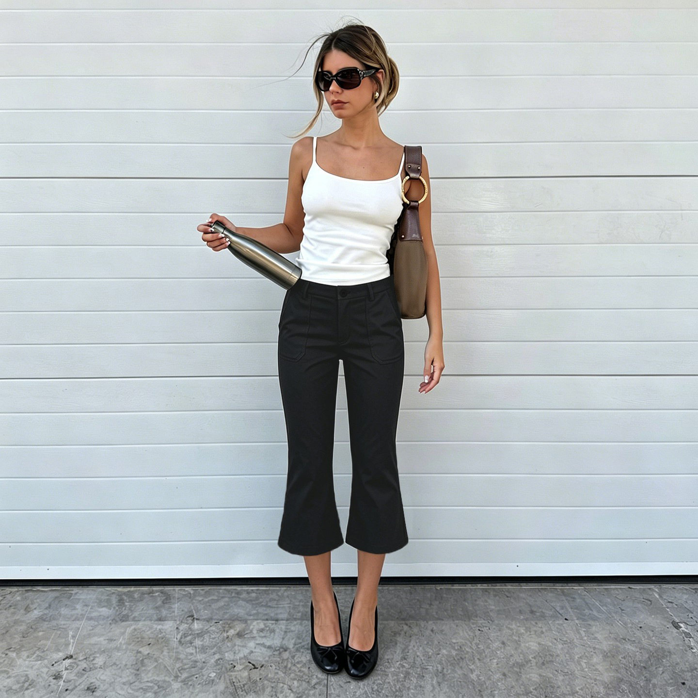 Low-waisted minimalist suit pants 低腰西装裤微喇休闲七分裤女