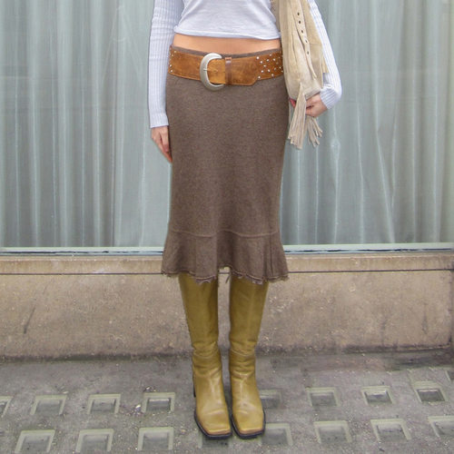 Butt wrapped fishtail skirt 甜美低腰包臀鱼尾裙拼接荷叶半身裙