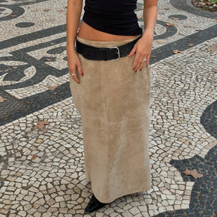 Autumn and winter long skirt 秋冬纯色百搭低腰垂感拖地长裙女