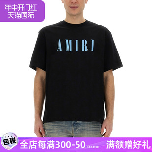 简约印花T恤黑色短袖 AMIRI新款 个性 男装 上衣男PS24MJL036