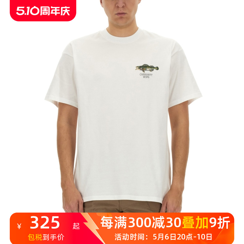 carhartt wip新款男士时尚休闲夏季鱼图案百搭短袖T恤白色SS24