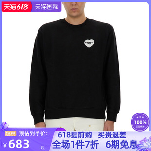 休闲宽松上衣T恤黑色SS24 男士 运动衫 带有标志 carhartt wip新款