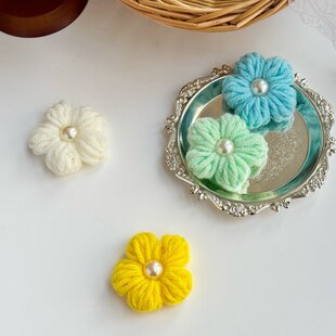 23毛线编织可爱限定头饰百搭配饰花朵造型头绳女童发饰针织42