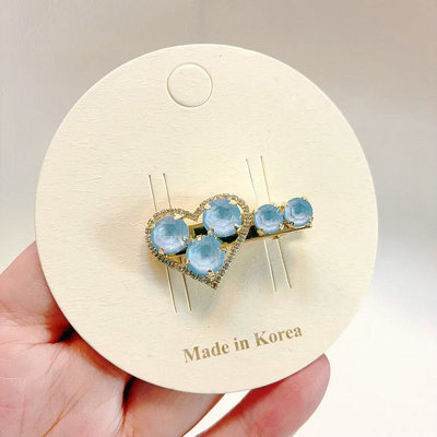 原创水晶爱心四叶草鸭嘴夹百搭