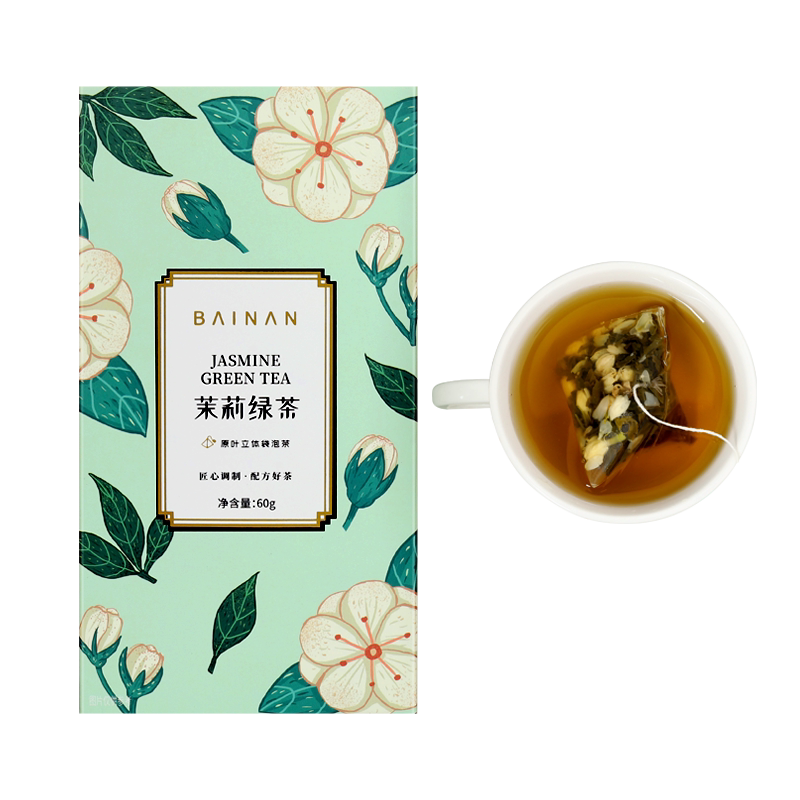 久百年茉莉绿茶 茉莉花浓香型组合可冷泡三角袋泡茶包旗舰店正品