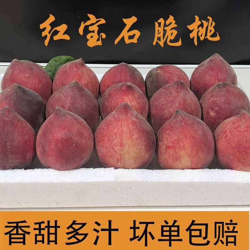 云南红宝石脆甜桃子大果新鲜现摘10斤现货当季水果大水蜜桃孕妇