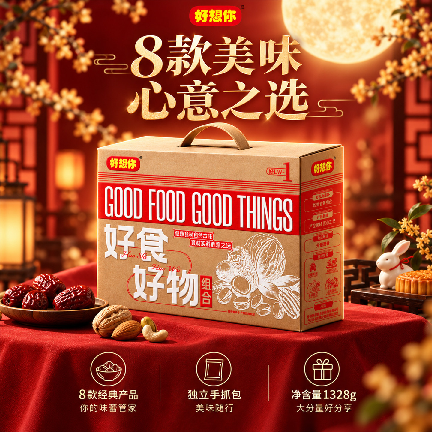 好想你礼盒黑金枣去皮去核枣三蒸三制枣多种组合装送礼品团购